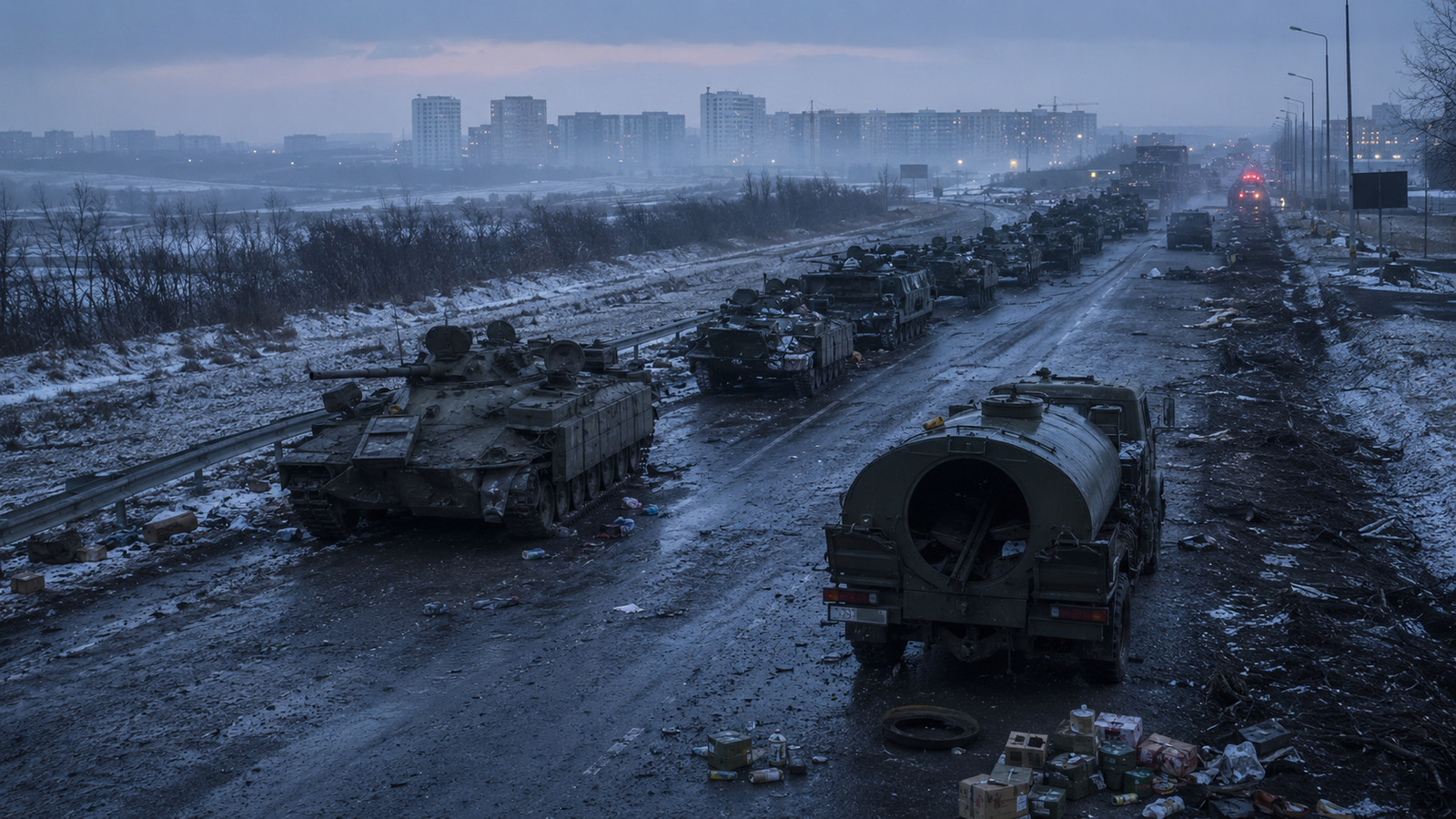 Разбитая техника 200-й мотострелковой бригады на харьковском направлении