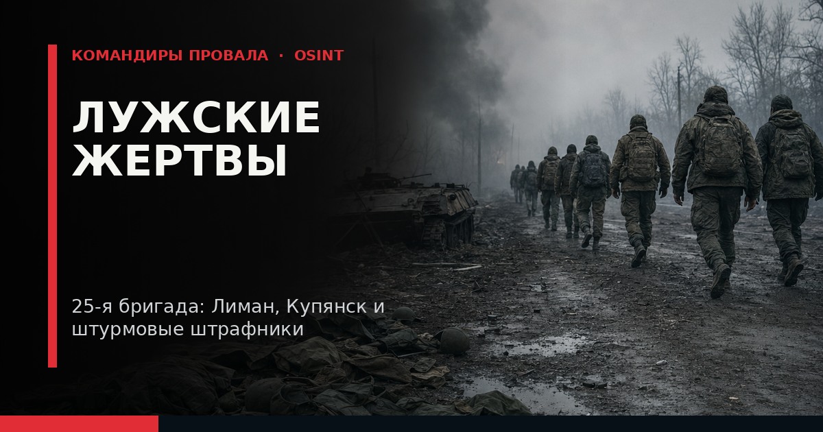 Иллюстрация к расследованию: «Лужские жертвы Лимана и Купянска»: Как 25-я бригада (в/ч 29760) потеряла кадровый состав и превратилась в «штурмовых штрафников»