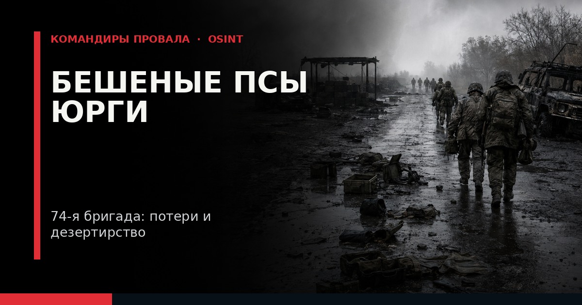 Иллюстрация к расследованию: «Бешеные псы Юрги»: Как 74-я бригада (в/ч 21005) потеряла 5500 человек и затонула в дезертирстве под Покровском