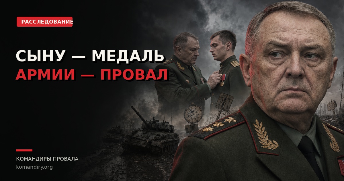 Иллюстрация к расследованию: Наградил сына, сдал Лиман, провалил Курск: почему генерал Лапин оставался непотопляемым