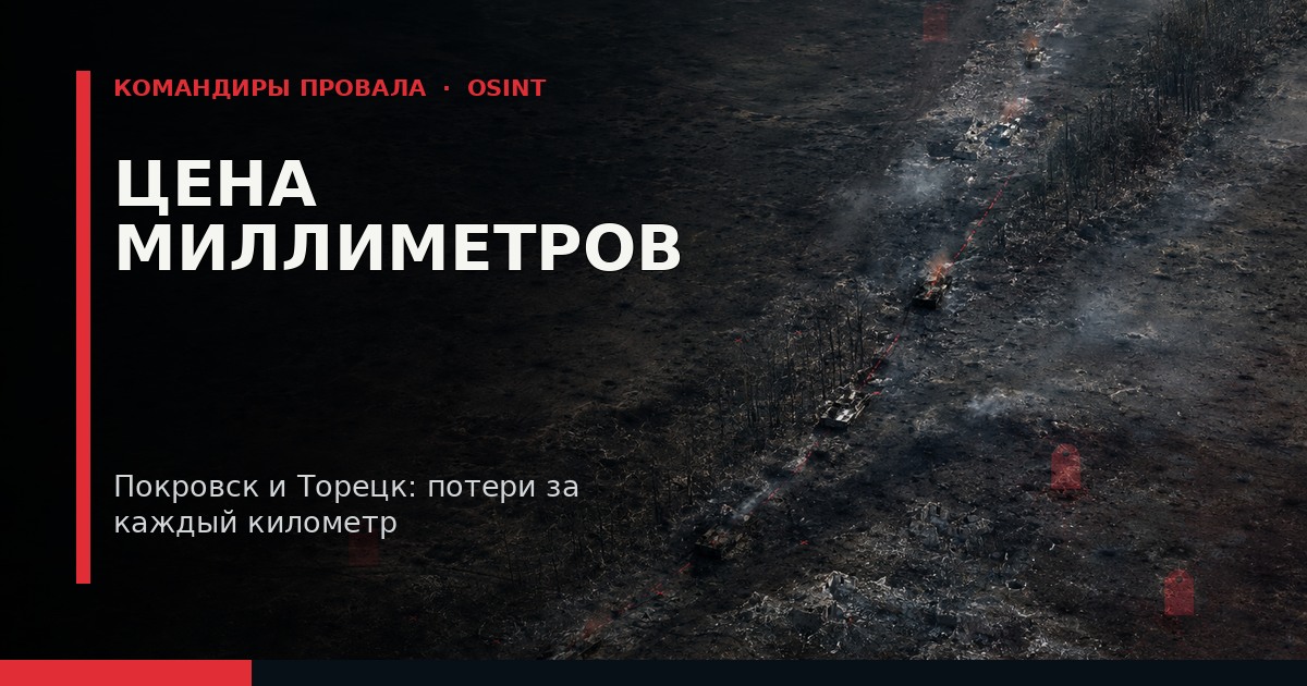 Иллюстрация к расследованию: «Цена миллиметров»: Колоссальные потери ВС РФ на Покровском и Торецком направлениях